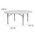 thumbnail image 2 of 72'' Round Granite White Plastic Folding Table, 2 of 7