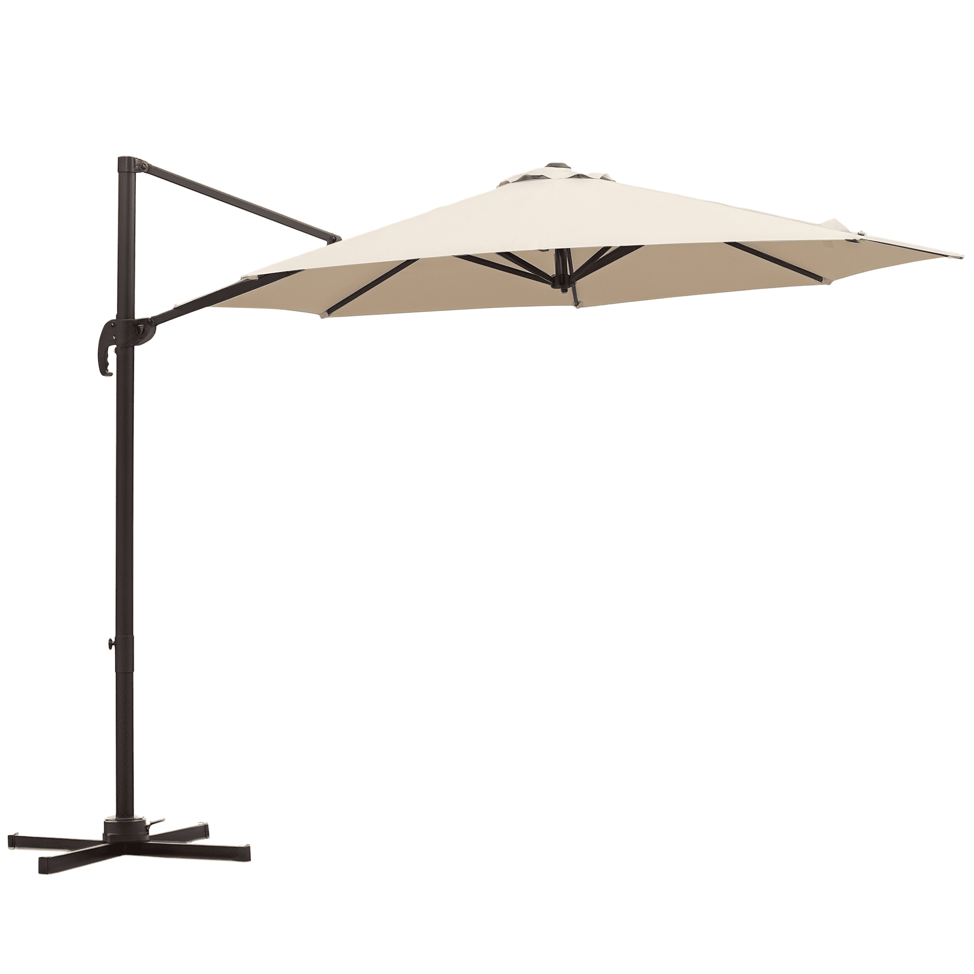 Outsunny 10ft Cantilever Patio Umbrella with 360° Rotation, Cream