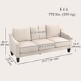 thumbnail image 3 of HOMCOM 3 Seater Sofa, Linen Fabric Couch with Pocket Spring, Beige, 3 of 10