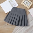 thumbnail image 2 of MIASHUI Jupe Plissée Mini pour Filles Taille Haute Tennis Uniforme Scolaire Jupes, Gris, 7-8 Ans, 2 of 5