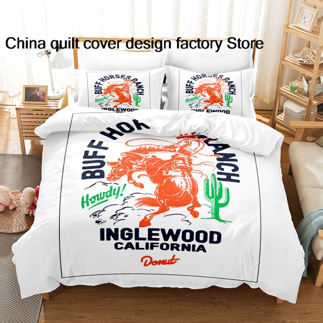 Ensemble de Literie Buff Horses Ranch Simple Simple Complet Grand Très Grand Size Ensemble de lit Adulte Enfant Housse de Couette parure de lit Draps de lit