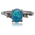 thumbnail image 2 of Female Silver Ring Portable Zircon Rhinestone Rings Girlfriends Bridal Ornaments Jewellery Accessory Wedding Engagement Blue Size 11, 2 of 8