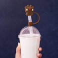 thumbnail image 2 of Reusable Cups with Lids and Straws,Reusable Cups with Lids and Straw Christmas Straw Cap Christmas Reindeer Snowman Cup Straw Cap Christmas Straw Stopper Straw Cap Reusable Straw Cap, 2 of 6