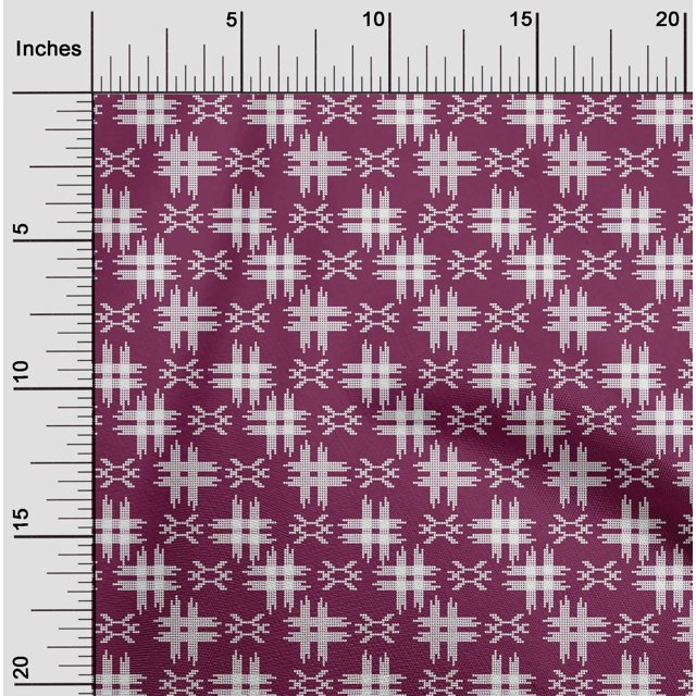 oneOone Georgette Viscose Fabric Check Kasuri Printed Craft Fabric BTY 42 Inch Wide