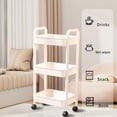 thumbnail image 4 of Birdeem 3 Tier Rolling Storage Cart with Armrests and Wheels,Versatile Utility Cart for Kitchen Bathroom Home Organization,Sturdy Plastic Mobile Organizer, 4 of 9