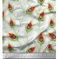thumbnail image 1 of Soimoi polyester Crepe Fabric Peacock Feather Fabric Prints By Yard 52 Inch Wide, 1 of 3