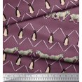 thumbnail image 2 of Soimoi Purple Polyester Crepe Fabric Penguin & Stripe Animal Decor Fabric Printed BTY 42 Inch Wide, 2 of 3