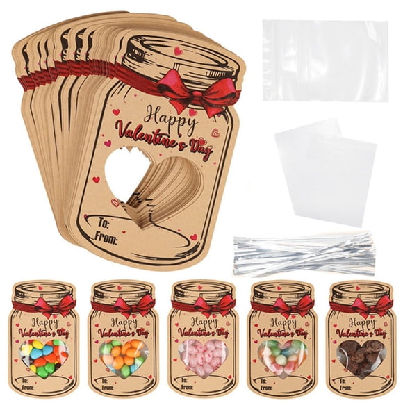 BINGLI Cartes de la Saint-Valentin pour Enfants - Lot de 24 Pots Colorés Cartes Joyeuse Saint-Valentin, Cadeaux Amusants pour la Classe, Cartes de la Saint-Valentin pour Enfants pour l'École (Bonbons Non Inclus)