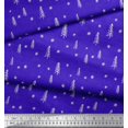 thumbnail image 2 of Soimoi Blue Rayon Crepe Fabric Asterisk & Snow Nature Fabric Prints By Yard 46 Inch Wide, 2 of 5