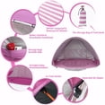 thumbnail image 4 of Tente de Plage Pop-Up pour Bébé, Tente d'Ombrage pour Piscine pour Enfants, Protection Solaire UV SPF 50+, Abri Solaire de Plage pour Bébé avec Piscine Séparée pour Nourrisson Intérieur Extérieur (Rayures Vert Lac Rayures Roses), 4 of 6