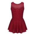 thumbnail image 1 of inhzoy Robe de Patinage Artistique pour Filles Enfants avec Strass et Paillettes, Ballet, Patineuse, Danseuse, Costume Scintillant Bourgogne 10, 1 of 7