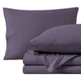 thumbnail image 1 of Bare Home Organic Percale Sheet Set - 300 Thread Count - 100% Organic Cotton - Split King, Dusty Purple, 1 of 7