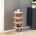 thumbnail image 4 of TopLLC Shoe Rack Organizer Fashion Scandinavian Style Household Storage Shelves Multilayer Detachable Living Room Dormitory Organizing Rack DIY Simplistic Shoe Racks Plastic Five Tier DIY Simple Shelf, 4 of 6