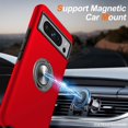 thumbnail image 4 of KOMI for Google Pixel 8 Pro Case, Slim Tough Rugged Shockproof Protective Pixel 8 Pro Phone Case with Metal Ring Kickstand for Google 8 Pro Case, Red, 4 of 5