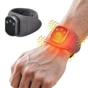 REK Wrist Massager With Heat And Compression Rechargeable Wrist Heating Pad Wrap For Cordless Hand Massage With 3 Vibration Modes For Carpal Tunnel
