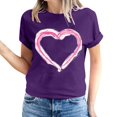 thumbnail image 2 of Pisexur T-shirt de la Saint-Valentin Haut T-shirt de la Saint-Valentin pour Femme Amour Imprimé T-shirt à Manches Courtes Haut à Manches Courtes Col Rond Haut/chemise, 2 of 5