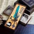 thumbnail image 1 of Mechanical Wing Quill Dipped Water Gift Box Carved Pen With Base Holiday Birthday Gift 15ML, 1 of 4