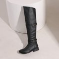 thumbnail image 4 of LSLJS Large Size Long Women Pointed Low Heels Belt Buckles High Tube Over Knee Knight Boots, 4 of 9