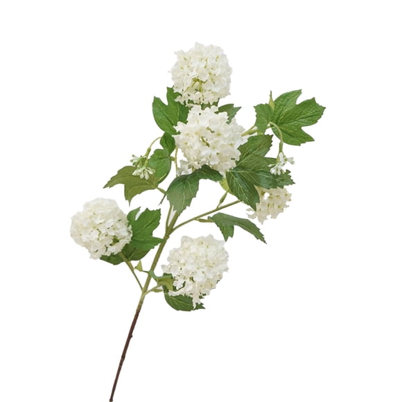 Faux Hydrangea Flowers, 31" Artificial Hydrangea Spray with 5 Flower Heads, Faux Hydrangeas Plastic Flowers Fake Hydrangeas for Indoor Outdoor Wedding Table Centerpieces Decor (White/1 Bouquet)