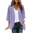 thumbnail image 1 of yoeyez Light Cardigans for Women Summer Womens Plus Size Solid Color Kimono Cardigan Puff Sleeve Tops Oversize Loose Cover Ups Cardigans Purple,M, 1 of 7