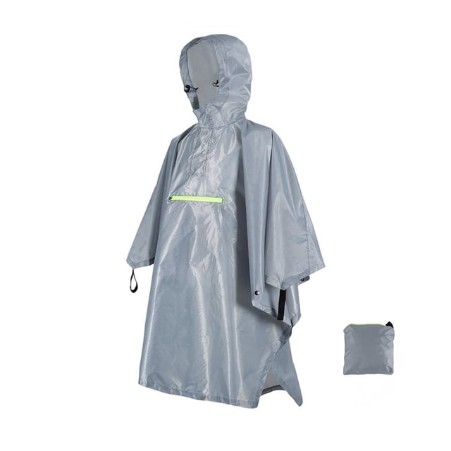VONKY Waterproof Reusable Adult Rain Poncho For All Weather Also For Wearable gray