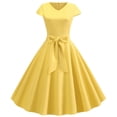 thumbnail image 1 of EGNMCR Robes d'Été Femmes Tendance 2024 Femmes Vintage Manches Courtes 50s Ménagère Décontractée Soirée Fête Bal Robe, 1 of 9