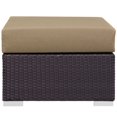 thumbnail image 3 of Modway Ottomane de Patio Carrée en Tissu et Rotin, Espresso/Mocha, 3 of 3