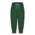 thumbnail image 4 of Ladies Casual Pants Solid Elasticized High Waist Joggers with Drawstring Slacks for Women Dark Green M, 4 of 6