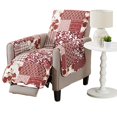 thumbnail image 1 of Patchwork Scalloped Printed Furniture Protector. Stain Resistant Recliner Cover. (Recliner, Burgundy), 1 of 4