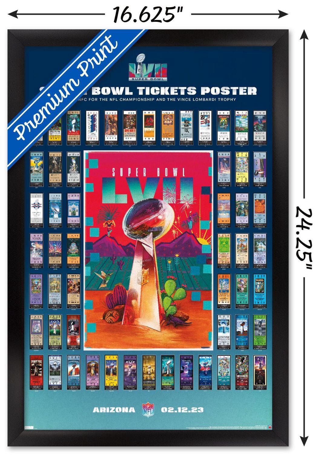NFL League - Super Bowl LVII Ticket Collage Wall Poster, 22.375" x 34"