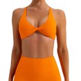 thumbnail image 2 of 1 Set Chinlon Nylon Sports Underwear Solid Color Replacement Underpants Breathable Wire Free Running Jogging Bodybuilding Vest Bra Orange S, 2 of 6