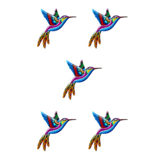 Wweixi Iron Hummingbird Hanging Home Decor Crafts Ornament Birds Outdoor Blue 5Set
