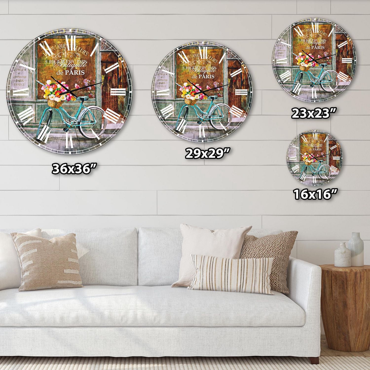 Designart Fleuriste français de Paris horloge murale