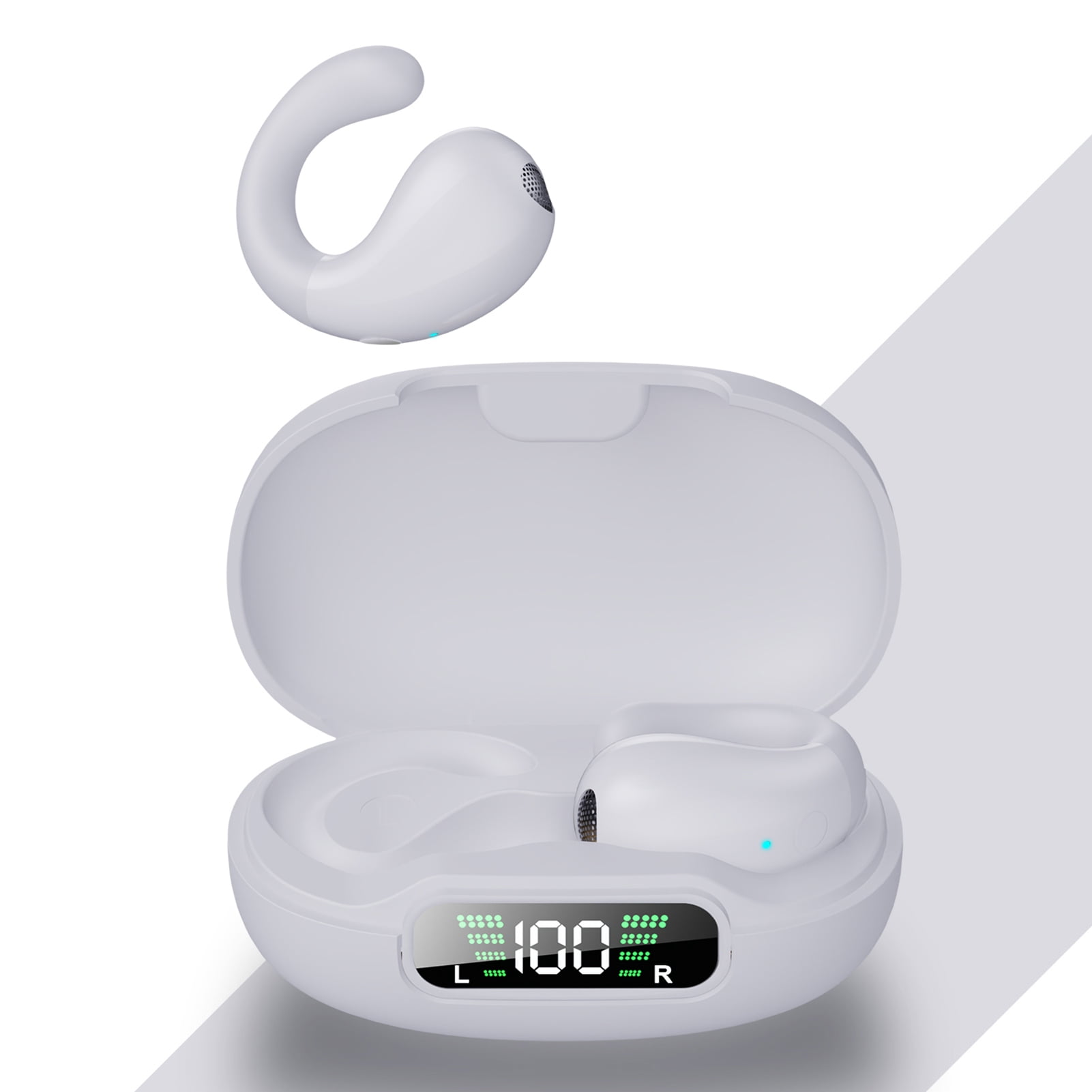 Bluetooths Earbuds, 3D HiFi Stereo Over Ear Headphones with Charging Case, Touch Control Wirelessly Earphones Noise Reduction for Workout Running Gym