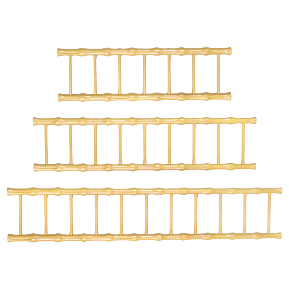 TABLZONE 3Pcs Ladder Adorn Khaki Wood Delicate Design Home Decor 11 8x3 4x0 6in