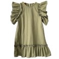 thumbnail image 1 of Qudderr Robes d'Été pour Enfants et Bébés pour Fille, Robe Décontractée Évasée à Volants, Robe Soleil pour Tout-Petit en Coton et Lin pour 6 Mois - 6 Ans, 1 of 9
