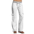 thumbnail image 1 of Timegard Pants for Women Low Waisted Drawstring Cinch Bottom Straight Leg Outdoor Cargo Pants with Pockets, 1 of 7