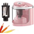 thumbnail image 1 of 1-Piece Electric Pencil Sharpener — Designed for Children: Features a Sharp Blade for Rapid Sharpening; Suitable for No. 2 Pencils, Schools, Classrooms, Offices, and Home Use.,Pink, 1 of 7