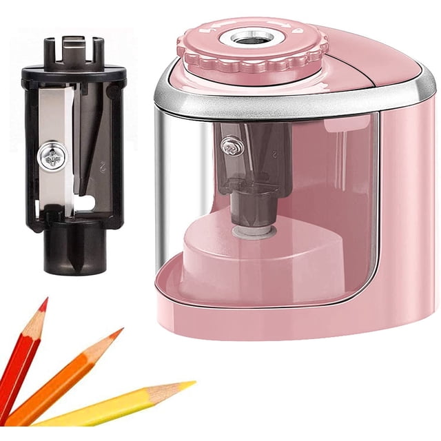 1-Piece Electric Pencil Sharpener — Designed for Children: Features a Sharp Blade for Rapid Sharpening; Suitable for No. 2 Pencils, Schools, Classrooms, Offices, and Home Use.,Pink