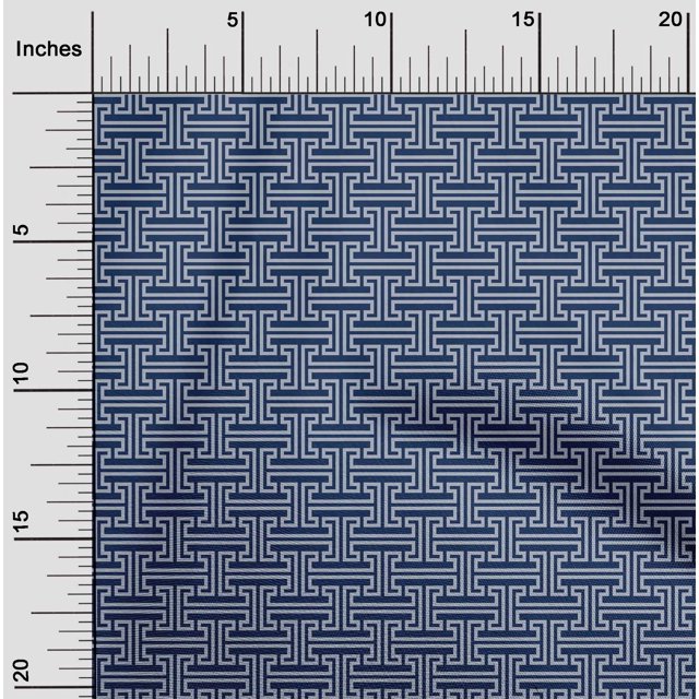 oneOone Silk Tabby Fabric Greek Key Geometric Print Fabric By The Yard 42 Inches Wide