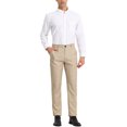 thumbnail image 2 of INSPIRE CHIC Pantalon à Carreaux pour Homme, Léger, Coupe Régulière, devant Plat, 30, Kaki, 2 of 7