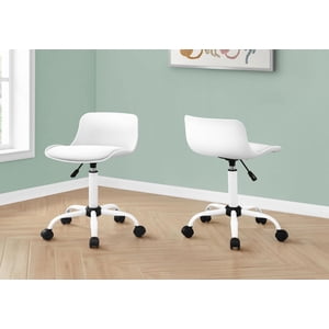 Monarch Specialties chaise de bureau, Hauteur réglable, Swivel, Ergonomie, Bureau informatique, Travail, Juif, Métal, Pu Leather Look, Blanc, Contemporain, Moderne