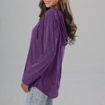 thumbnail image 4 of GigrtiJin Womens Oversized V-Neck Tops 2025 Trendy Long Sleeve Solid Color Blouses Button Decor Casual Shirts, 4 of 5