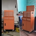 thumbnail image 4 of Costway 2 in 1 Tool Chest & Cabinet with Sliding Drawers Rolling Garage Organizer Orange, 4 of 9
