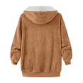 thumbnail image 4 of cllios Womens Winter Fuzzy Fleece Jacket Hooded Color Block Patchwork Cardigan Coats Oversized Fluffy Sherpa Outerwear with Pockets, 4 of 5