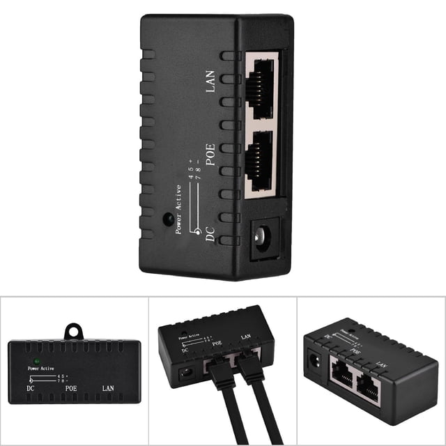 POE Injector Splitter, High Speed RJ45 POE Splitter Up to 10M/100Mbps, Plug & Play, Supporting the Standard POE and LAN Port