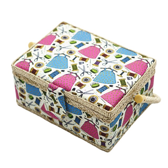 1pc Sewing Package Wooden Beginner Sew Removable Tray Pincushion For Craft Mending Storage Package Thread Portable Fabric Wooden Storage Home Desktop Makeup Bag Retro Package