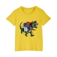 thumbnail image 5 of RXIRUCGD T-shirt en Coton pour Tout-Petits Enfants Garçons Filles Mode Mignon Col Rond Imprimé Tee Manches Courtes Haut ( Jaune, Taille : 3 Ans ), 5 of 5