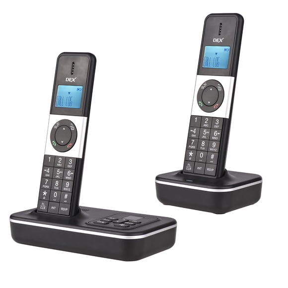 Amdohai D1002 TAM-D 2-Handset Cordless Phone with Answering Machine Caller ID/Call Waiting 1.6 inch LCD 3