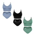 thumbnail image 1 of Women's Soft Padded Bralette Lingeire Set Sports Bra Sets 3 pcs, 1 of 5